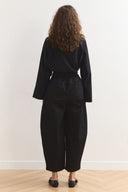 Wide Leg Gabardin Pantolon - Siyah