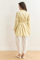 Yaka Volanlı Compact Saten Gömlek - Butter Yellow