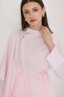 Yella Kol Volanlı Kruvaze Dacron Gömlek - Pembe